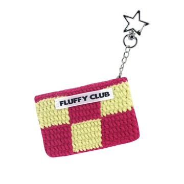 棋盤格編織卡夾 方格紋零錢包