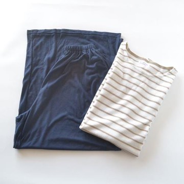 出口日本純棉寬松舒適柔軟短袖T恤家居服睡衣套裝可外穿