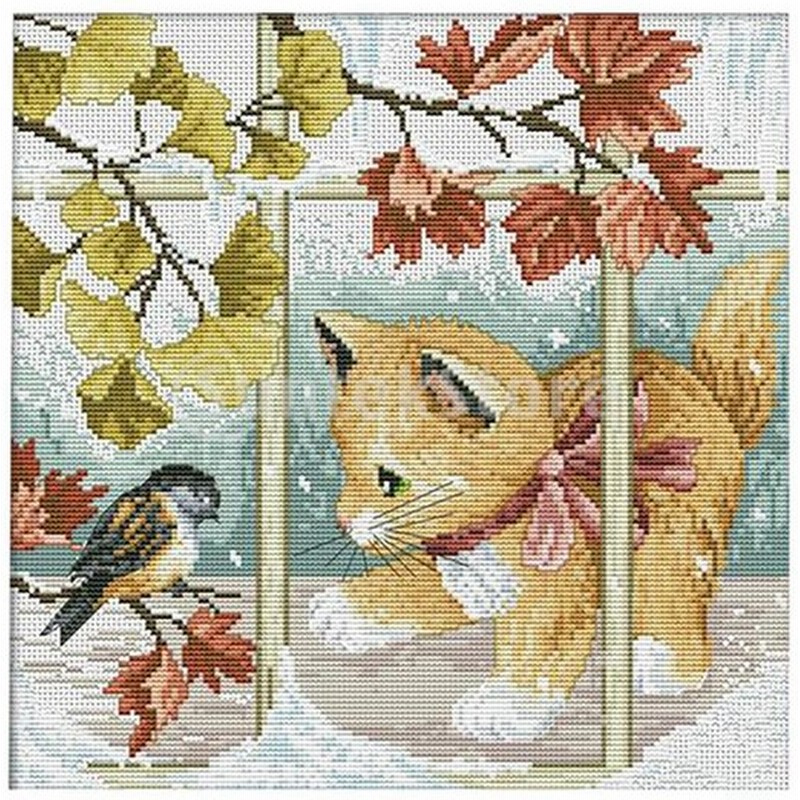 クロスステッチキット11ct布diyニードルクラフト かわいい子猫 鳥 通販 Lineポイント最大0 5 Get Lineショッピング