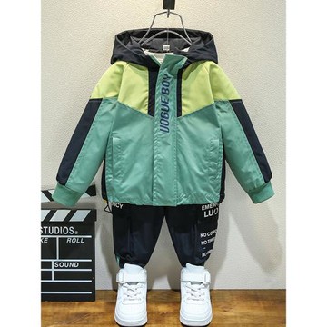 童裝男童套裝2024秋春新款寶寶厚運動時髦衣服小男孩休閑兩件套潮