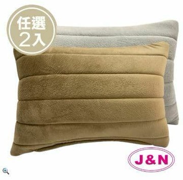 【J&N】羽紋珩縫鋪綿短毛絨腰枕 30*45 淺灰色 咖啡色(2入/1組)