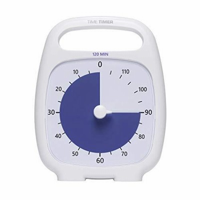 【正規品】TIME TIMER タイムタイマー プラス 120分 18cm ハンドル付き ホワイト TT120-W 時間管理