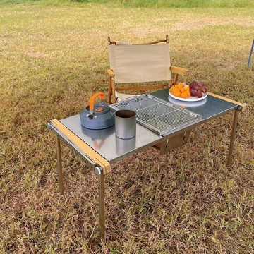 【免運/可開票】燒烤網 燒烤爐 烤魚爐 烤肉爐 不銹鋼折疊桌燒烤桌家庭公園野餐便攜式燒烤露營裝備烤網