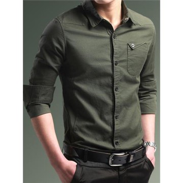 男士長袖襯衫男襯衣修身韓版休閑薄款寸衫2024新款春秋季男裝潮流