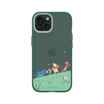 iPhone 15 Clear 憂墨綠 - 迪士尼-小熊維尼 Disney Winnie The Pooh - 與朋友一起冒險