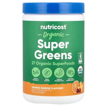 Nutricost, 有機 Super Greens，橙色日出，12.2 盎司（342 克）