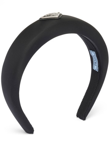 Prada - Re-Nylon triangle-logo headband - women - Recycled Polyamide/Polyurethane Resin - One Size - Black