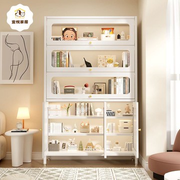 【臺灣公司 可打統編】免運 書架 鋼架書架 鋼制收納柜落地多層置物柜家用客廳防塵儲物鐵藝書柜臥室兒童書架 可開發票 全館八折 工廠現貨直銷 新品特價 y1172