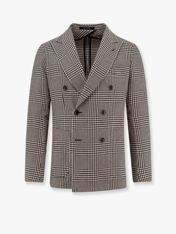Double-breasted prince of wales check cotton blend blazer - TAGLIATORE - gender_Man