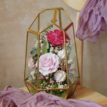 永生系列-幾何金屬邊框永生花盒