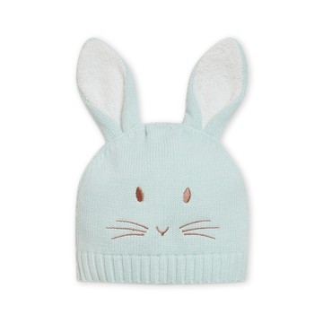 奇哥 - 比得兔 長耳兔兔編織帽(100%精梳棉)-湖水藍色