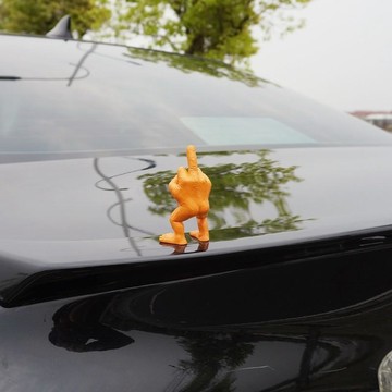 車外裝飾品 汽車裝飾 汽車尾部裝飾掛件擺件車外車尾後備箱創意中指人擺件裝飾通用配飾