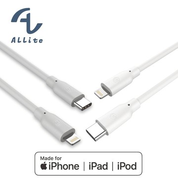 1.5 M 液態矽膠充電線｜USB-C to Lightning 冷霧灰