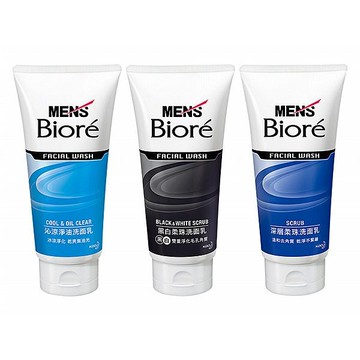 Biore 蜜妮 男性專用 沁涼淨油／黑白柔珠／深層柔珠 洗面乳(100g) 款式可選【小三美日】DS011626