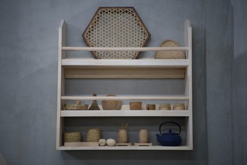 北歐風原木牆面展示架雜貨器物收藏架