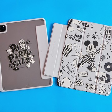 Disney經典-黑白電影派對強悍磁吸iPad三折保護殼