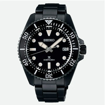 SEIKO Prospex 太陽能 200米潛水錶-全黑41mm_SK028 SNE599P1/V157-00A0SD 送禮 禮物 推薦