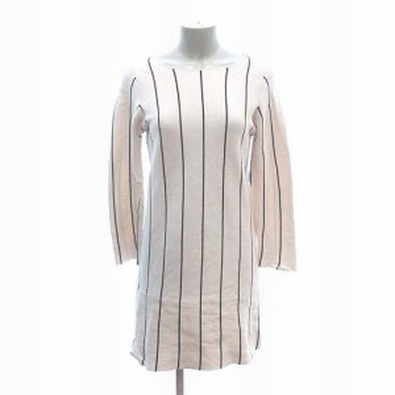 中古 ミラオーウェン Mila Owen ニットワンピース ひざ丈 長袖 ストライプ F ベビーピンク Ct レディース 通販 Lineポイント最大1 0 Get Lineショッピング