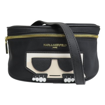 【二手名牌BRAND OFF】KARL LAGERFELD 卡爾拉格斐 黑色 尼龍 腰包
