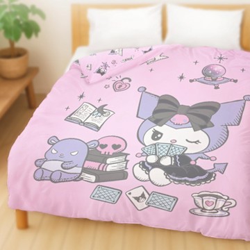 享夢城堡 MIT卡通天絲雙人兩用被套6x7-三麗鷗酷洛米KUROMI 神秘占卜師-粉