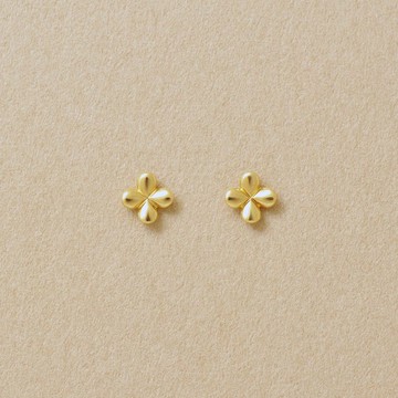 【Second Earrings】 18K 迷你花朵耳環 (黃金)