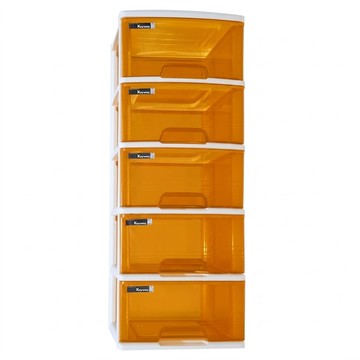 KEYWAY 聯府 Nice置物櫃 AU-51 5層 95L  388 x 370 x 1000mm  琥珀  388mm  5