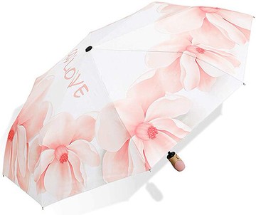 Laluna【日本代購】彩繪陽傘 折疊雨傘 防紫外線99% UPF50+一鍵式自動-花の夢