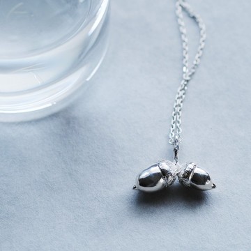 兩顆橡果 項鍊 925銀