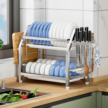 不銹鋼碗碟收納架廚房置物架水槽碗盤收納架碗碟瀝水架碗筷收納盒