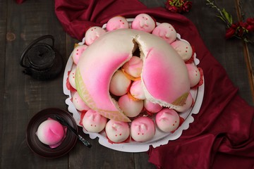 【和平壽桃】和平壽桃 18吋動物子母桃壽桃 慶生子母桃 台灣人的生日蛋糕