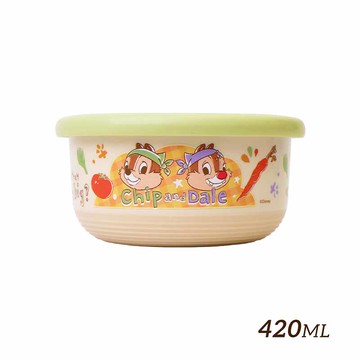 『HOUSUXI‧舒希』迪士尼奇奇蒂蒂系列-不鏽鋼雙層隔熱碗420ml(A3)