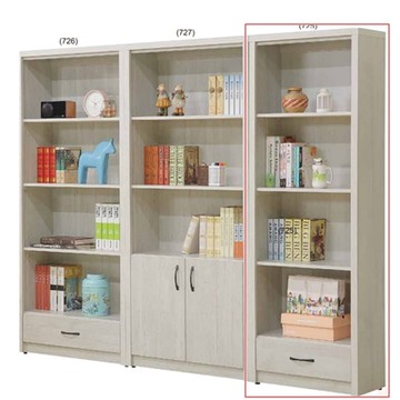 AS DESIGN 雅司家具-尼可淺白色2尺下抽開放書櫥-60*33*182cm