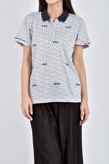 (M) fila運動品牌印花白色短袖上衣