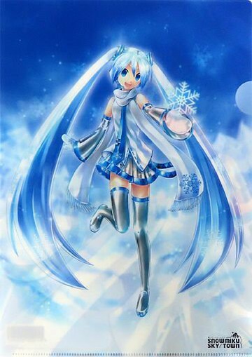 A.初音未來(KEI插圖)A4文件夾SNOW MIKU 2014雪未來天空城限定