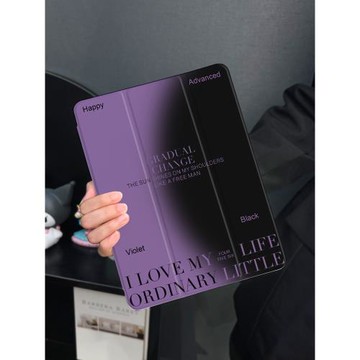 紫色漸變適用于ipad10保護套air5/4/3平板殼2022蘋果mini7第九代10.2英寸10代mini6三折硅膠ipadpro11/12.9女
