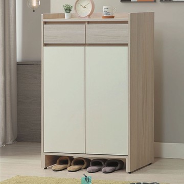 文創集 美斯2.7尺二抽二門鞋櫃-80x40x120cm免組