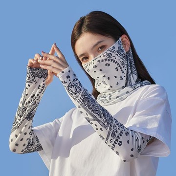 【限時特惠】 戶外防曬神器 遮陽防曬防曬面罩女全臉防紫外線掛耳面紗遮陽騎行冰絲防塵防曬面罩遮臉