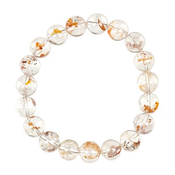 【正佳珠寶】黃銅礦閃金片 頂級超透體異相水晶 9.8-10.3mm