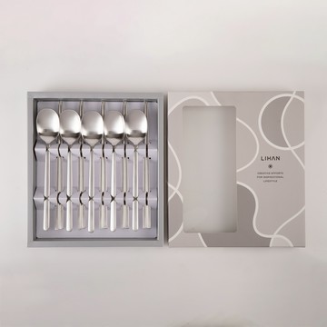 LIHAN Vida 霧面湯筷5入組  1組  銀  勺子 5p+筷子 5p