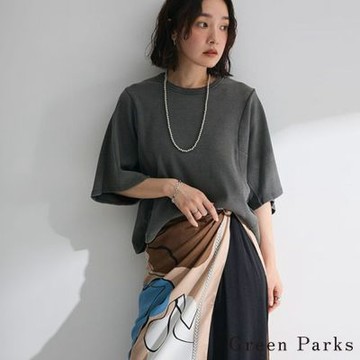 〚Green Parks〛拼接寬袖剪裁羅紋上衣