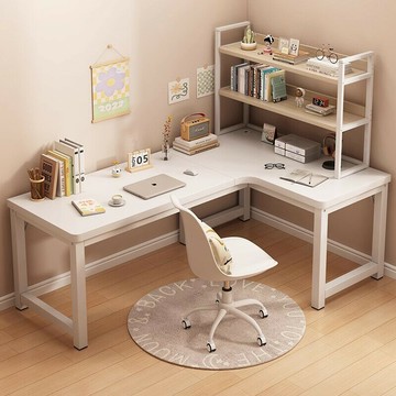 ??快速出貨?? 公司貨 臥室女生奶油風格轉角桌子學生雙人家用學習桌輕奢簡約一體電腦桌