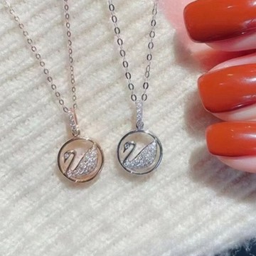 隔日到貨 天鵝 Lisa 奧地利水晶 吊墜 莫桑鑽 項鍊 項鏈 不退色N473
