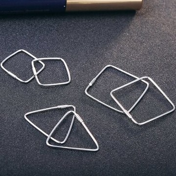 925純銀耳環耳飾-簡約三角正方形生日情人節禮物女飾品3款73dy180【獨家進口】【米蘭精品】