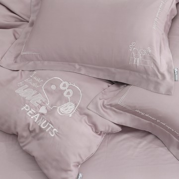【PEANUTS™史努比聯名款】(單人/雙人/加大/特大) / 60支抗菌天絲™刺繡兩用被床包組 / 戀愛濾鏡 / HOYACASA