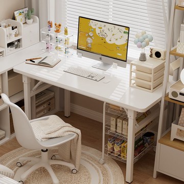 免運/快速出貨 可折疊電腦桌臺式書桌臥室家用辦公桌出租屋簡易學習寫字桌長方形