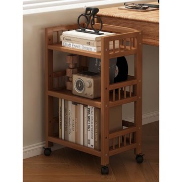 小推車置物架書桌旁小書架可移動帶輪多層雜物收納架落地式儲物架