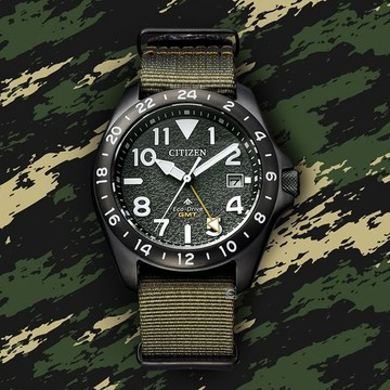 CITIZEN 星辰 PROMASTER Land系列 GMT兩地時區 光動能腕錶 男錶 手錶-BJ7155-05X