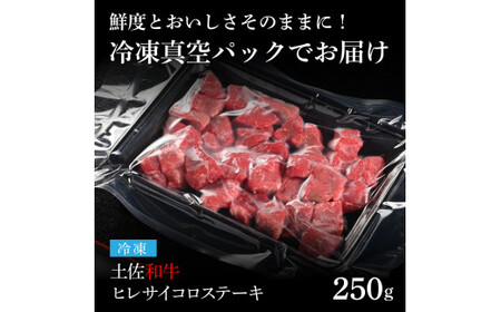 天下味 エイジング工法 熟成肉 土佐和牛 特選 ヒレ サイコロステーキ 250g エイジングビーフ 国産 牛肉 土佐 和牛 冷凍配送 真空パック お祝い 高知 芸西村 贈り物 贈答 ギフト