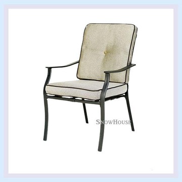 雪之屋 鐵座墊椅(黑)/休閒椅/戶外椅/涼椅 95-41016