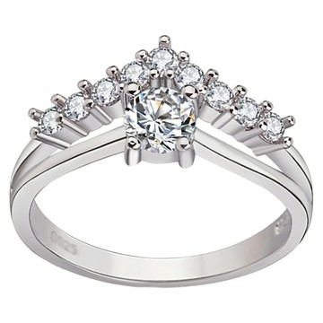 Sayaka 紗彌佳 日月星辰二連風鑲鑽造型開口戒  白金色  直徑20mm